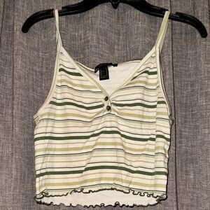 Striped Green and Cream Women's Top